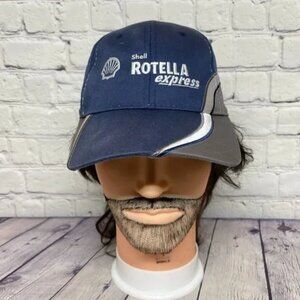 Shell Rotella Express Baseball Hat Cap Strap Navy Gasoline Attendant - STAINS